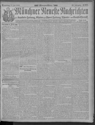 Münchner neueste Nachrichten Dienstag 9. Juli 1895