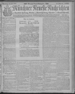 Münchner neueste Nachrichten Montag 15. Juli 1895