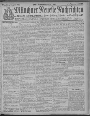 Münchner neueste Nachrichten Dienstag 16. Juli 1895