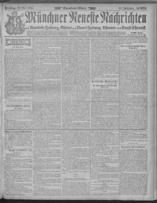 Münchner neueste Nachrichten Freitag 19. Juli 1895