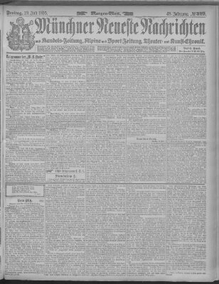 Münchner neueste Nachrichten Freitag 19. Juli 1895