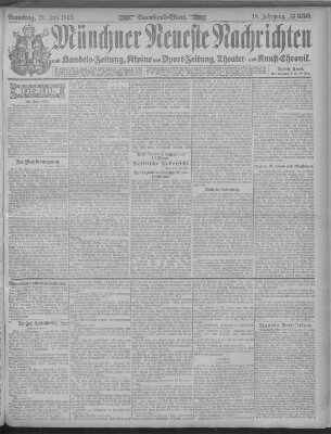 Münchner neueste Nachrichten Samstag 20. Juli 1895