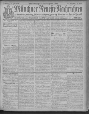 Münchner neueste Nachrichten Sonntag 21. Juli 1895