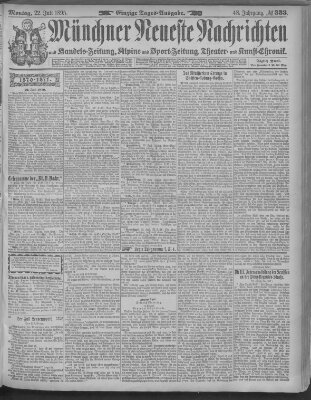 Münchner neueste Nachrichten Montag 22. Juli 1895