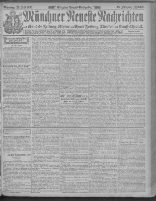 Münchner neueste Nachrichten Montag 29. Juli 1895