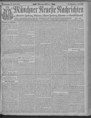 Münchner neueste Nachrichten Mittwoch 31. Juli 1895