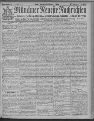 Münchner neueste Nachrichten Donnerstag 1. August 1895