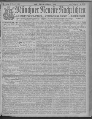 Münchner neueste Nachrichten Freitag 2. August 1895