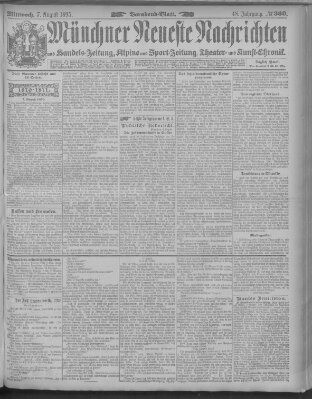 Münchner neueste Nachrichten Mittwoch 7. August 1895