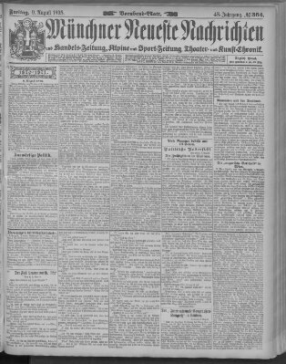 Münchner neueste Nachrichten Freitag 9. August 1895