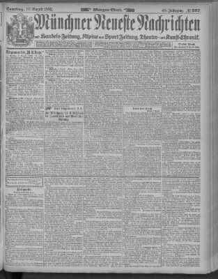 Münchner neueste Nachrichten Samstag 10. August 1895