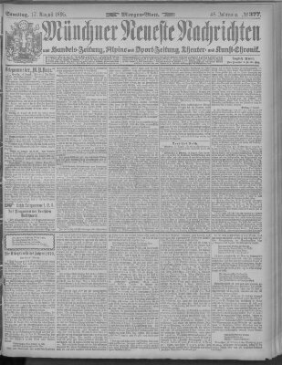 Münchner neueste Nachrichten Samstag 17. August 1895