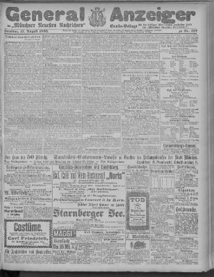 Münchner neueste Nachrichten Samstag 17. August 1895