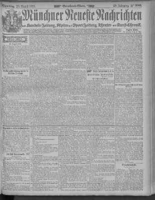 Münchner neueste Nachrichten Dienstag 20. August 1895