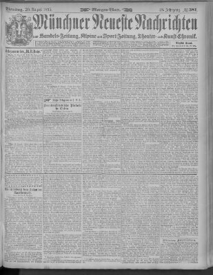 Münchner neueste Nachrichten Dienstag 20. August 1895