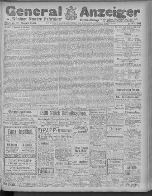 Münchner neueste Nachrichten Dienstag 20. August 1895