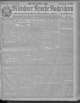 Münchner neueste Nachrichten Mittwoch 21. August 1895