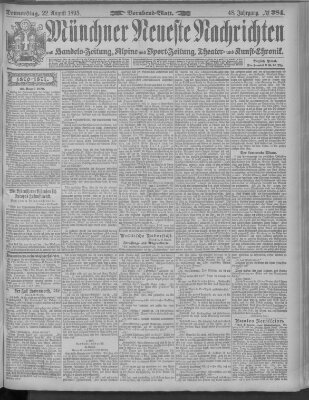 Münchner neueste Nachrichten Donnerstag 22. August 1895