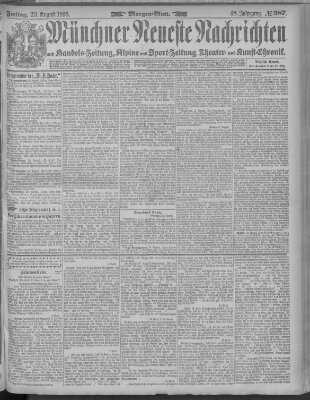 Münchner neueste Nachrichten Freitag 23. August 1895