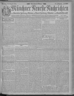 Münchner neueste Nachrichten Freitag 30. August 1895