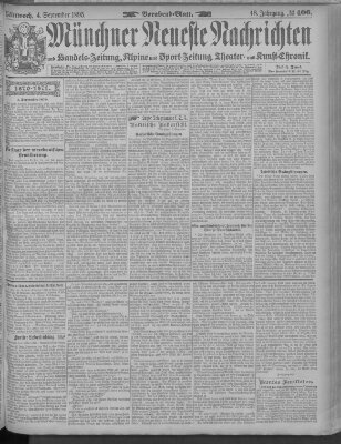 Münchner neueste Nachrichten Mittwoch 4. September 1895