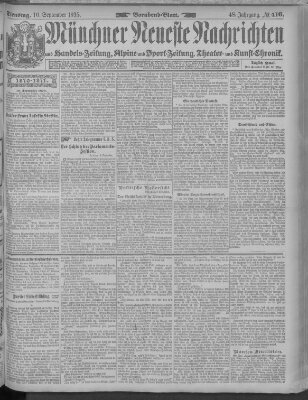 Münchner neueste Nachrichten Dienstag 10. September 1895