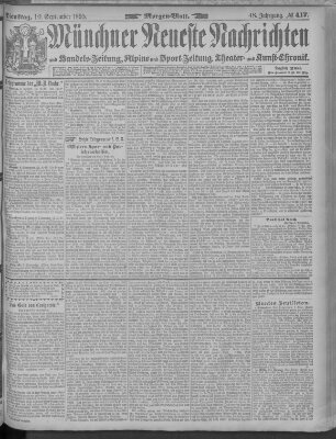 Münchner neueste Nachrichten Dienstag 10. September 1895