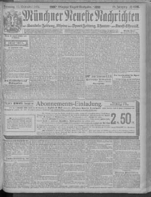 Münchner neueste Nachrichten Sonntag 15. September 1895