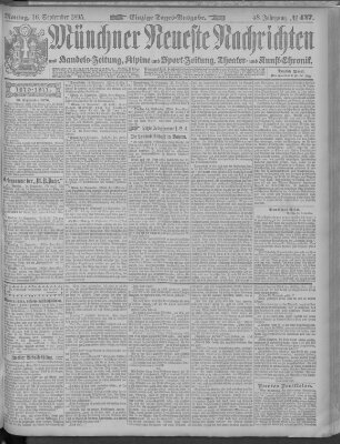 Münchner neueste Nachrichten Montag 16. September 1895