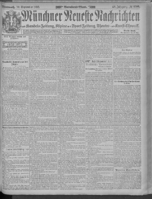 Münchner neueste Nachrichten Mittwoch 18. September 1895