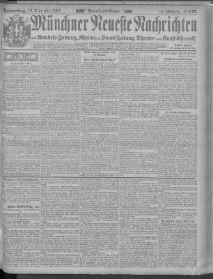 Münchner neueste Nachrichten Donnerstag 19. September 1895