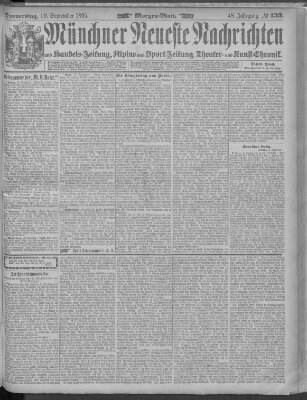 Münchner neueste Nachrichten Donnerstag 19. September 1895