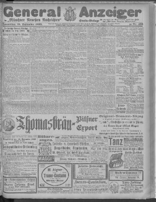 Münchner neueste Nachrichten Donnerstag 19. September 1895