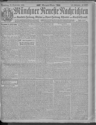 Münchner neueste Nachrichten Samstag 21. September 1895