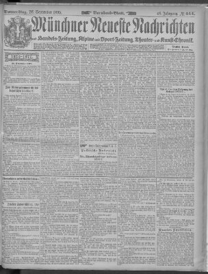 Münchner neueste Nachrichten Donnerstag 26. September 1895