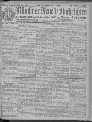 Münchner neueste Nachrichten Donnerstag 26. September 1895