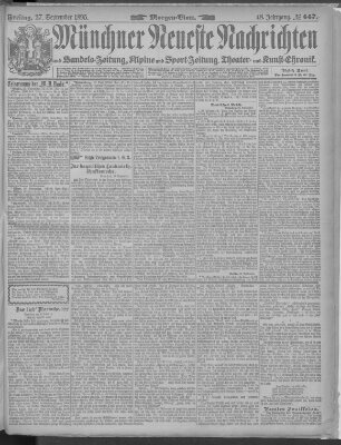 Münchner neueste Nachrichten Freitag 27. September 1895