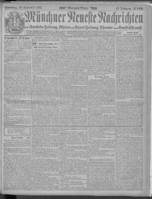 Münchner neueste Nachrichten Samstag 28. September 1895