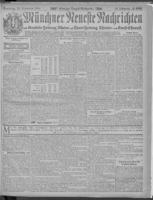 Münchner neueste Nachrichten Sonntag 29. September 1895