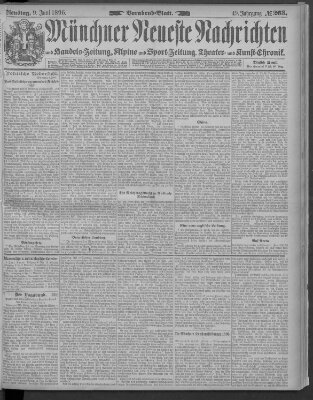 Münchner neueste Nachrichten Dienstag 9. Juni 1896