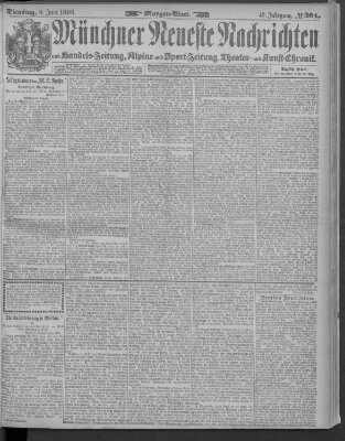 Münchner neueste Nachrichten Dienstag 9. Juni 1896