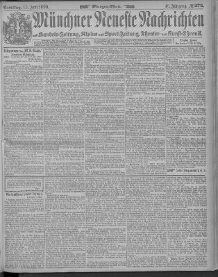 Münchner neueste Nachrichten Samstag 13. Juni 1896