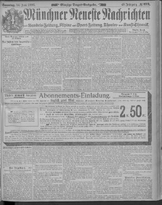 Münchner neueste Nachrichten Sonntag 14. Juni 1896