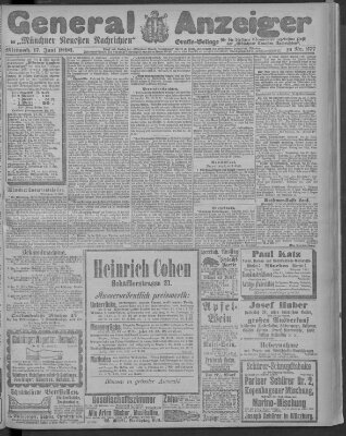 Münchner neueste Nachrichten Mittwoch 17. Juni 1896