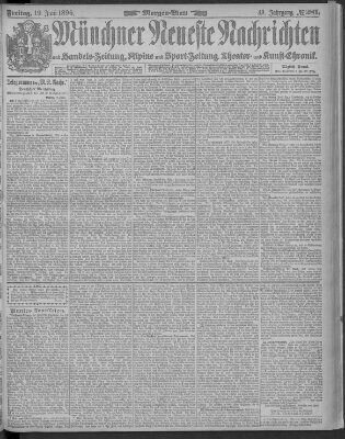 Münchner neueste Nachrichten Freitag 19. Juni 1896