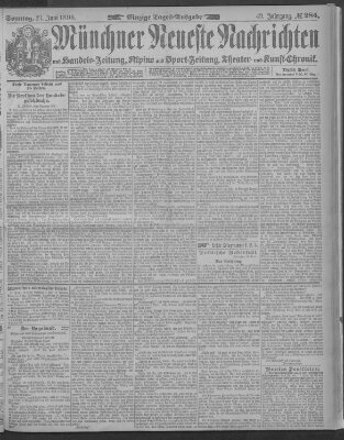 Münchner neueste Nachrichten Sonntag 21. Juni 1896