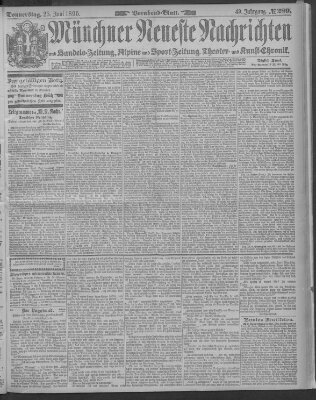 Münchner neueste Nachrichten Donnerstag 25. Juni 1896