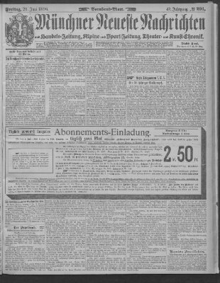 Münchner neueste Nachrichten Freitag 26. Juni 1896