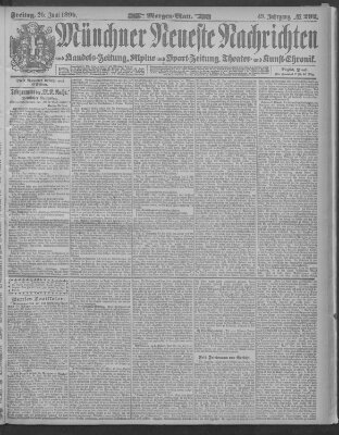 Münchner neueste Nachrichten Freitag 26. Juni 1896