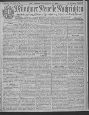 Münchner neueste Nachrichten Sonntag 28. Juni 1896